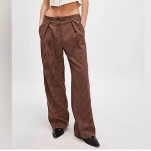 BRAND NEW- Free People Brown Striped Women's Pants